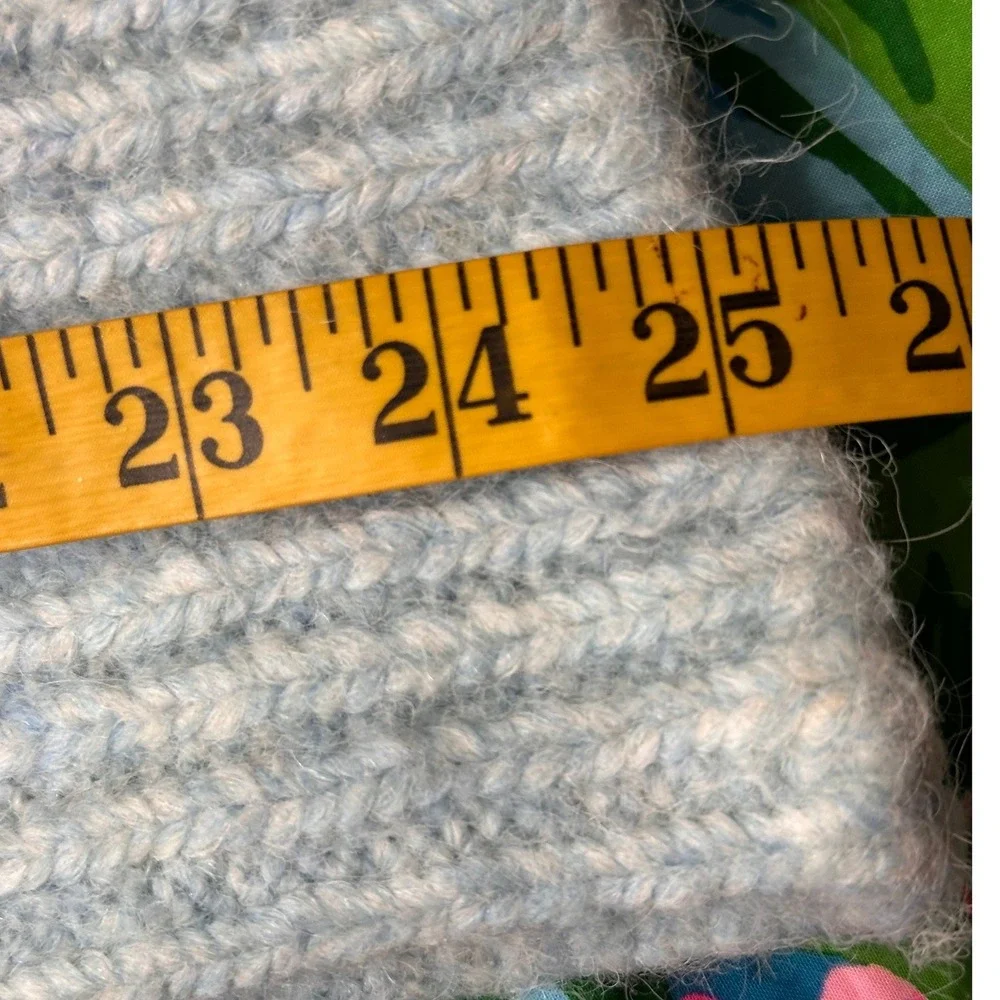 Maison Margiela Mock Neck Alpaca SZ10‎ Chunky Sweater LT Blue Ribbed Knit Italy